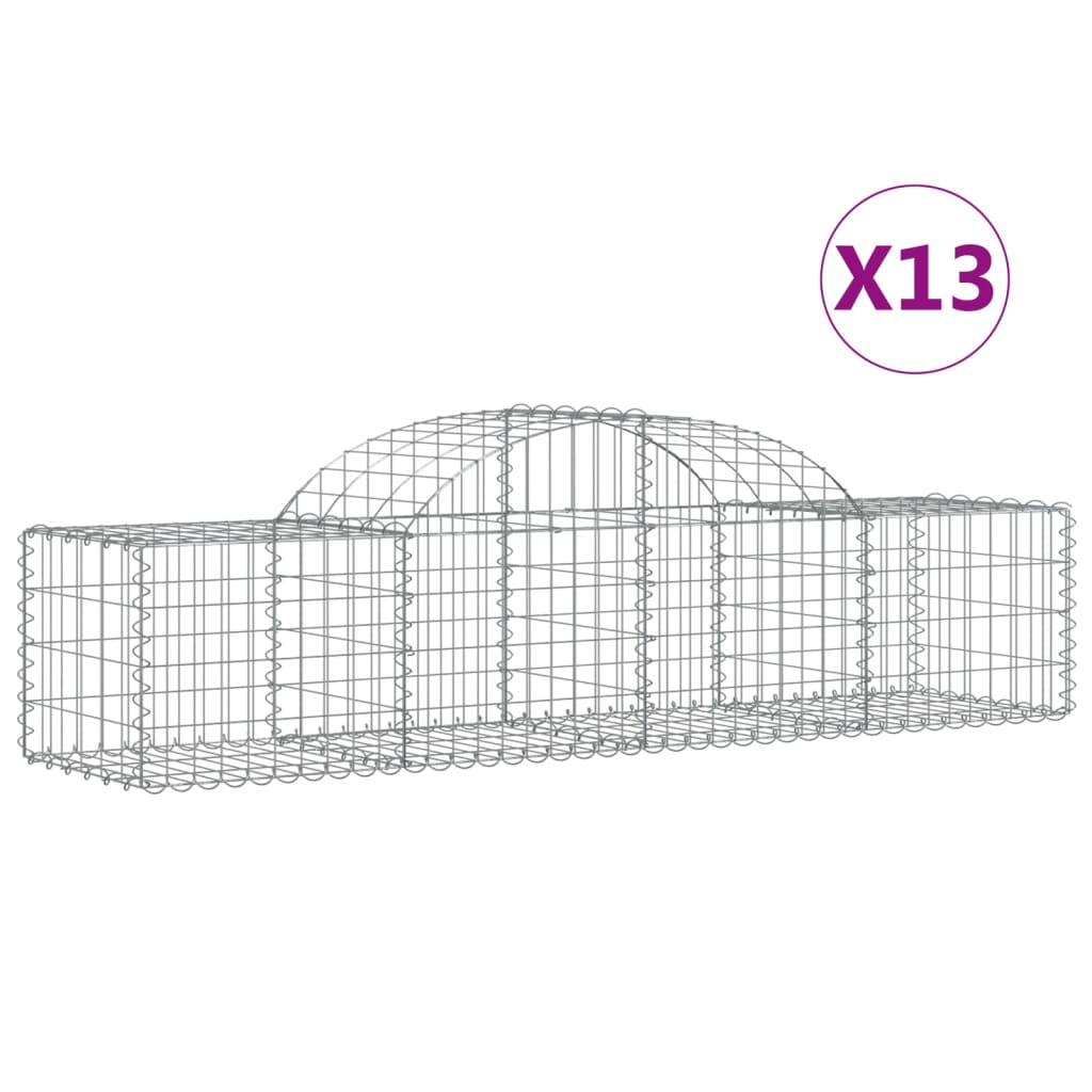 VidaXL Gabions 13 pcs courbé 200x50x40 60 cm fer galvanisé