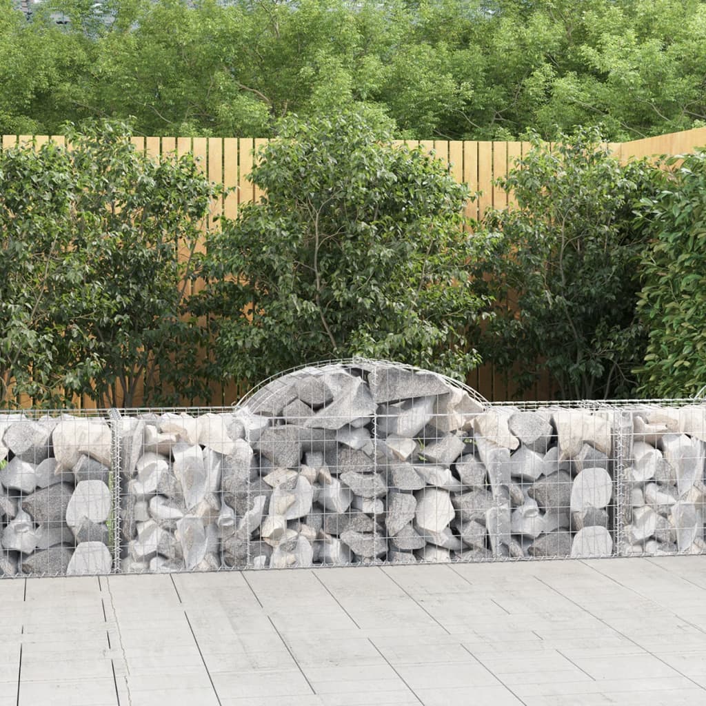 VidaXL Gabions 5 pcs courbé 200x50x60 80 cm fer galvanisé