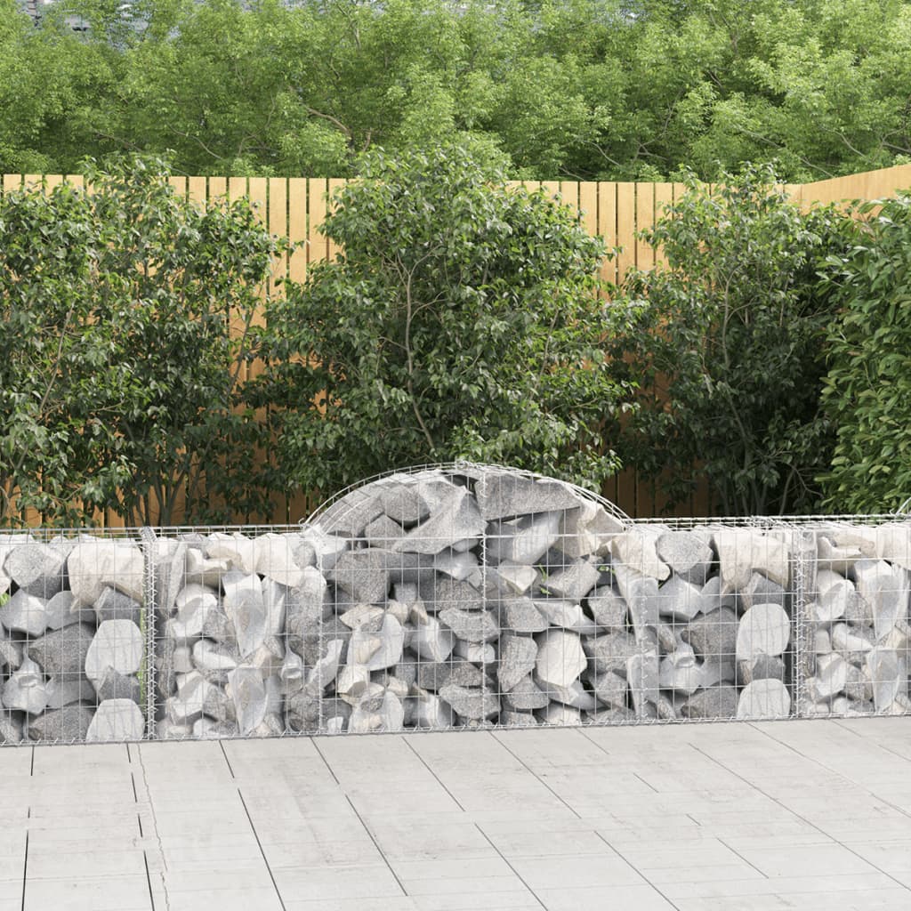 VidaXL Gabions 9 pcs courbé 200x50x60 80 cm fer galvanisé