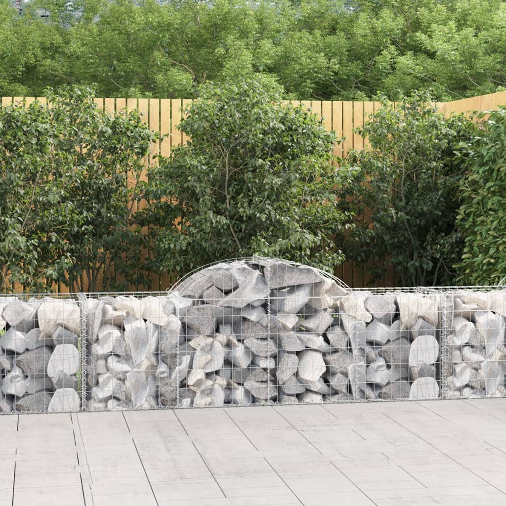 VidaXL Gabions 15 pcs courbé 200x50x60 80 cm fer galvanisé