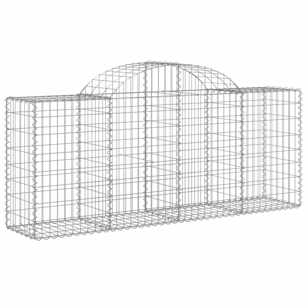 VidaXL Gabions 7 pcs courbé 200x50x80 100 cm fer galvanisé
