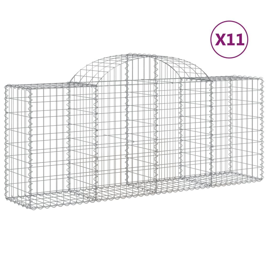 VidaXL Gabions 11 pcs courbé 200x50x80 100 cm fer