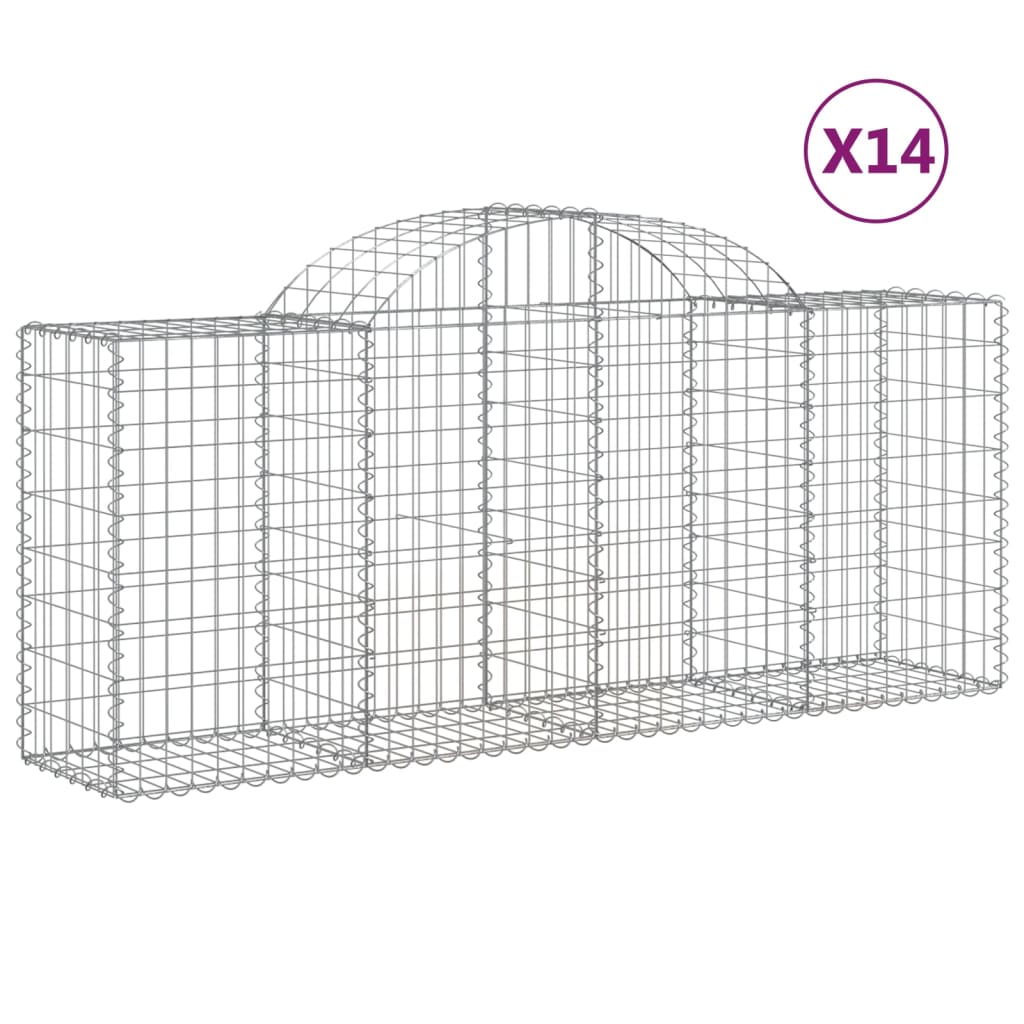 VidaXL Gabions 14 pcs courbé 200x50x80 100 cm fer