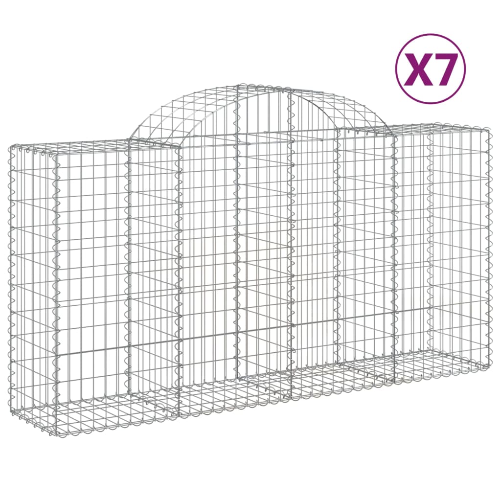 VidaXL Gabions 7 pcs courbé 200x50x100 120 cm fer