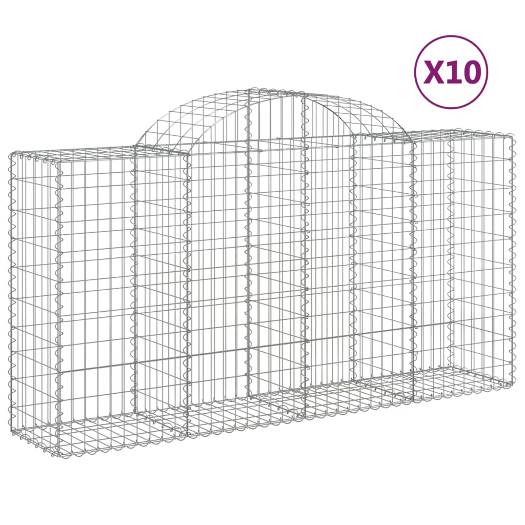 VidaXL Gabions 10 pcs courbé 200x50x100 120 cm fer