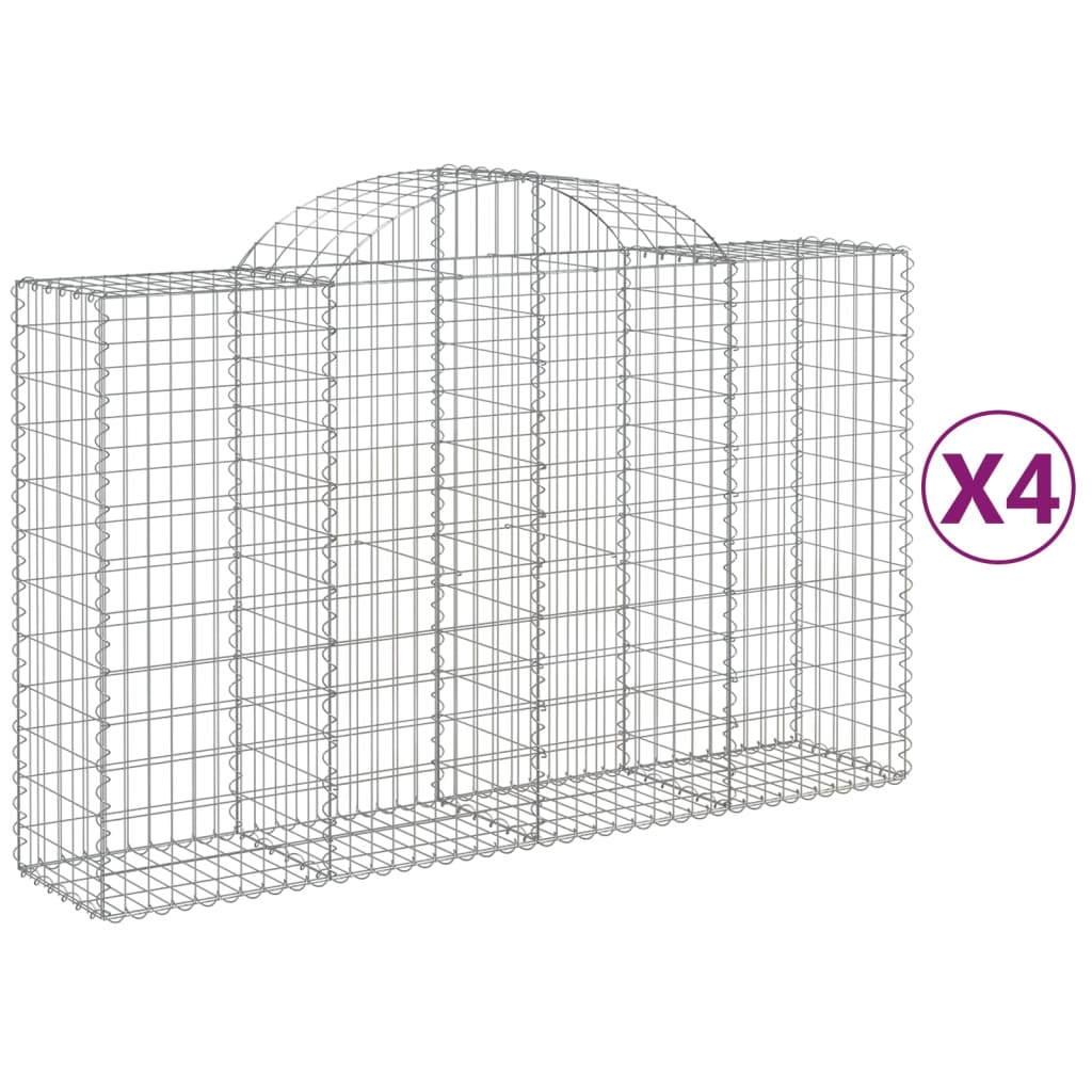 VidaXL Gabions 4 pcs courbé 200x50x120 140 cm fer