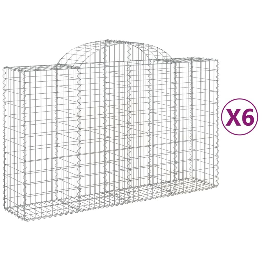 VidaXL Gabions 6 pcs courbé 200x50x120 140 cm fer