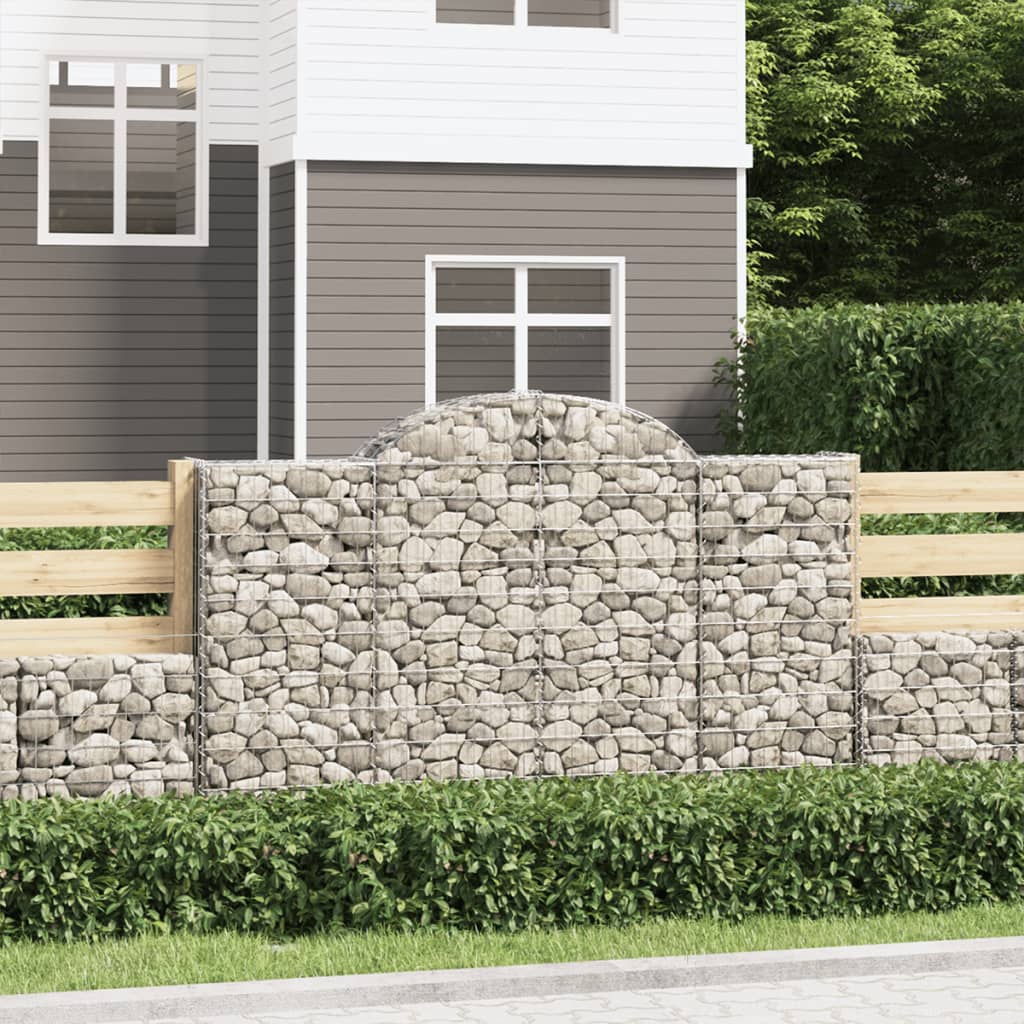 VidaXL Gabions 9 pcs courbé 200x50x120 140 cm fer