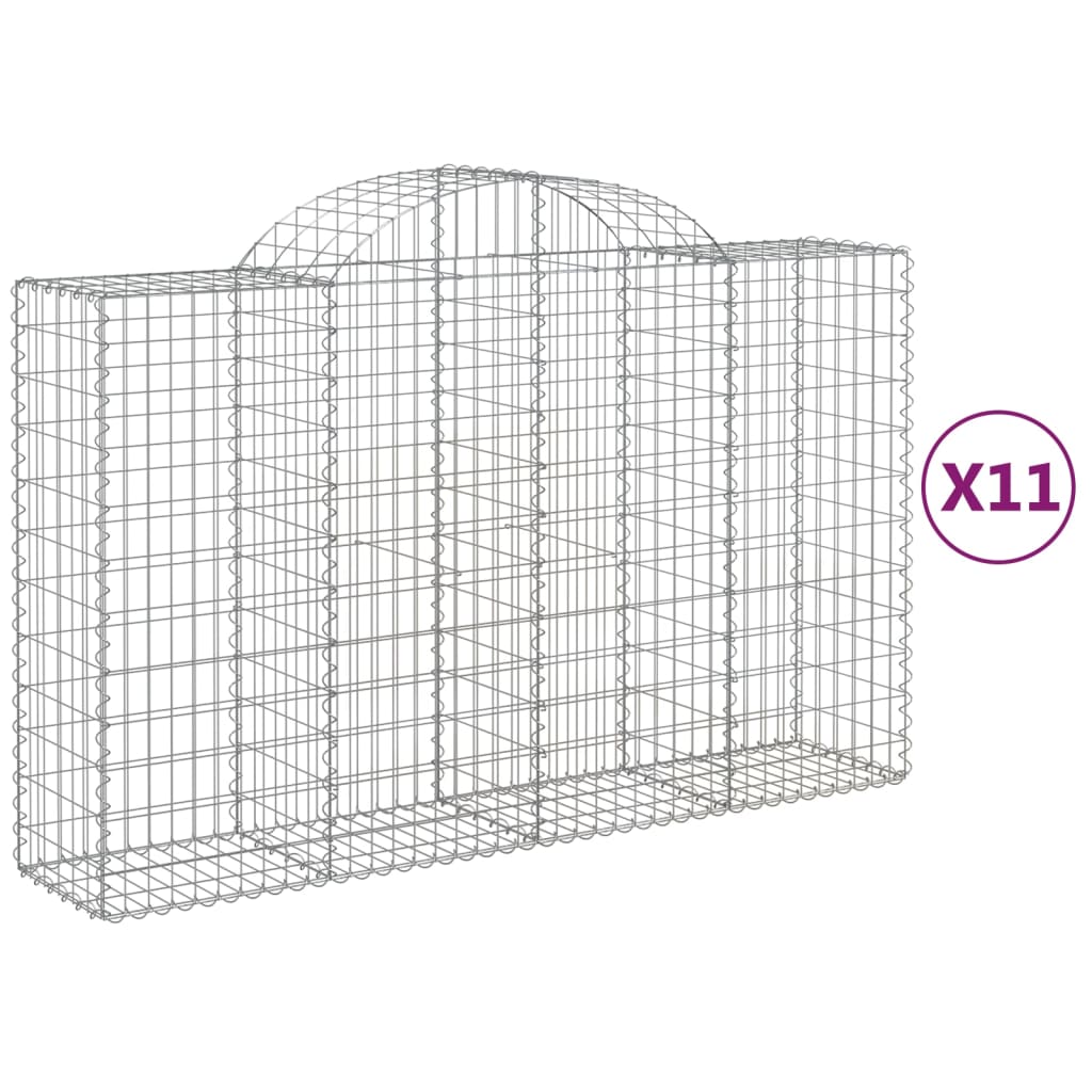 VidaXL Gabions 11 pcs courbé 200x50x120 140 cm fer