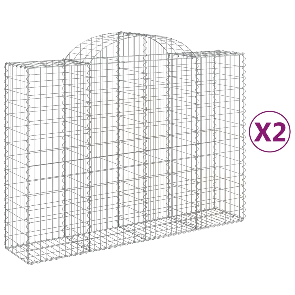 VidaXL Gabions 2 pcs courbé 200x50x140 160 cm fer