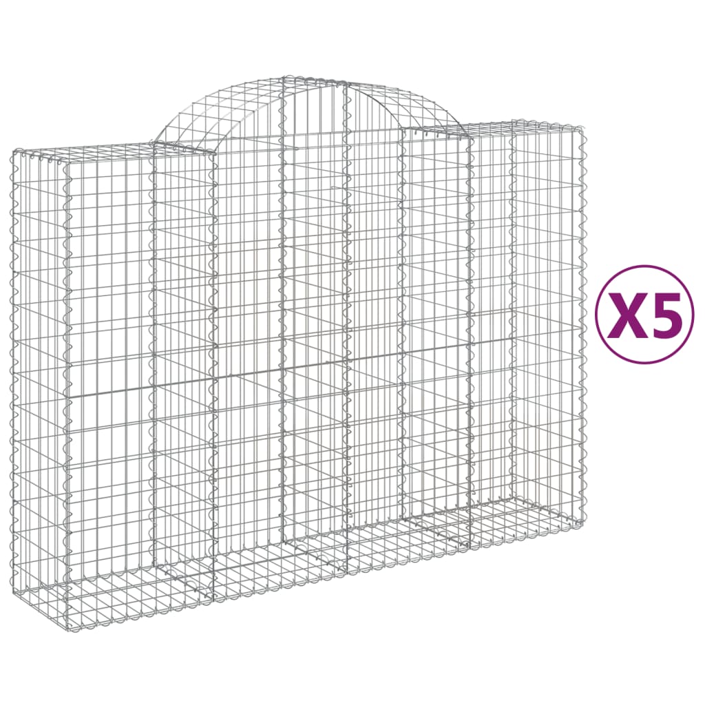 VidaXL Gabions 5 pcs courbé 200x50x140 160 cm fer