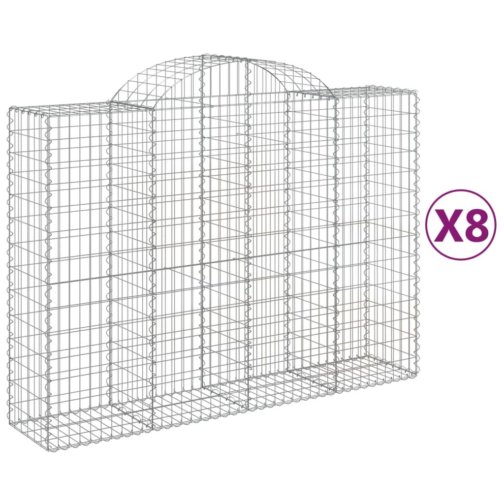 VidaXL Gabions 8 pcs courbé 200x50x140 160 cm fer