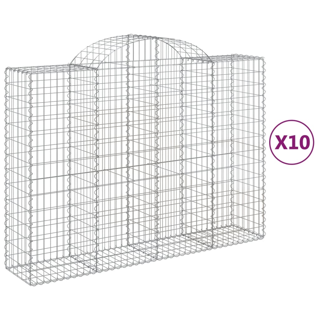 VidaXL Gabions 10 pcs courbé 200x50x140 160 cm fer
