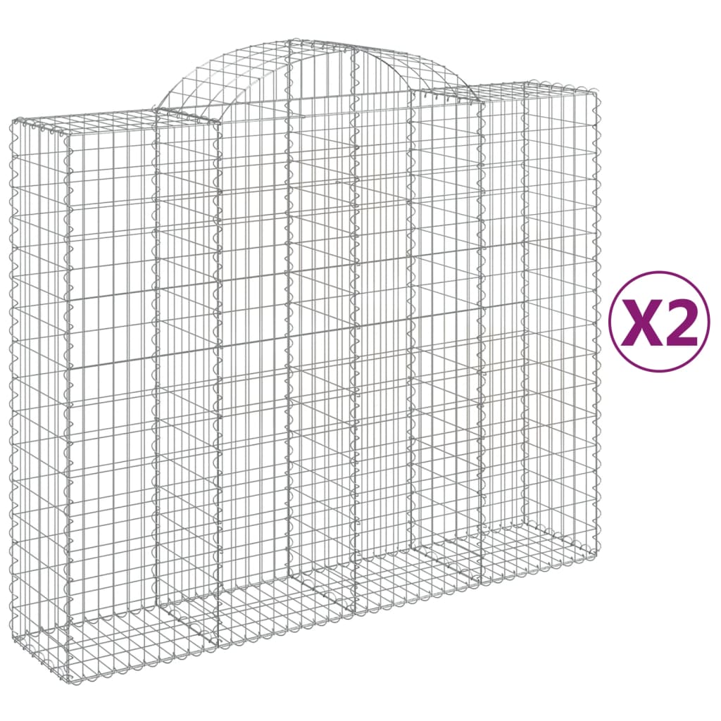 VidaXL Gabions 2 pcs courbé 200x50x160 180 cm fer