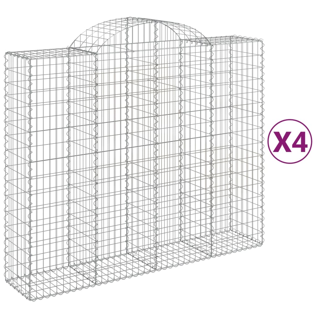 VidaXL Gabions 4 pcs courbé 200x50x160 180 cm fer