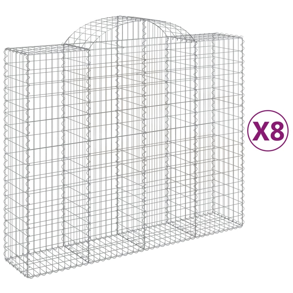 VidaXL Gabions 8 pcs courbé 200x50x160 180 cm fer