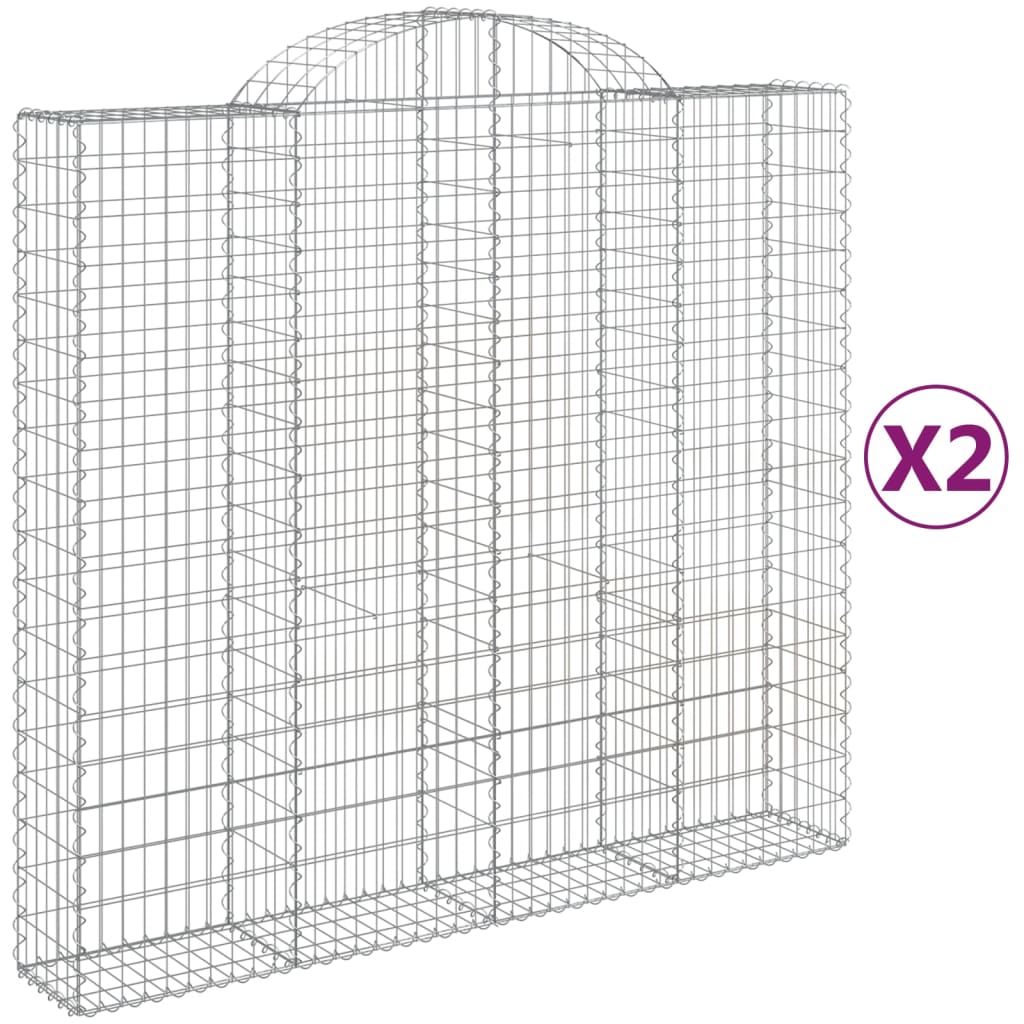 VidaXL Gabions 2 pcs courbé 200x50x180 200 cm fer