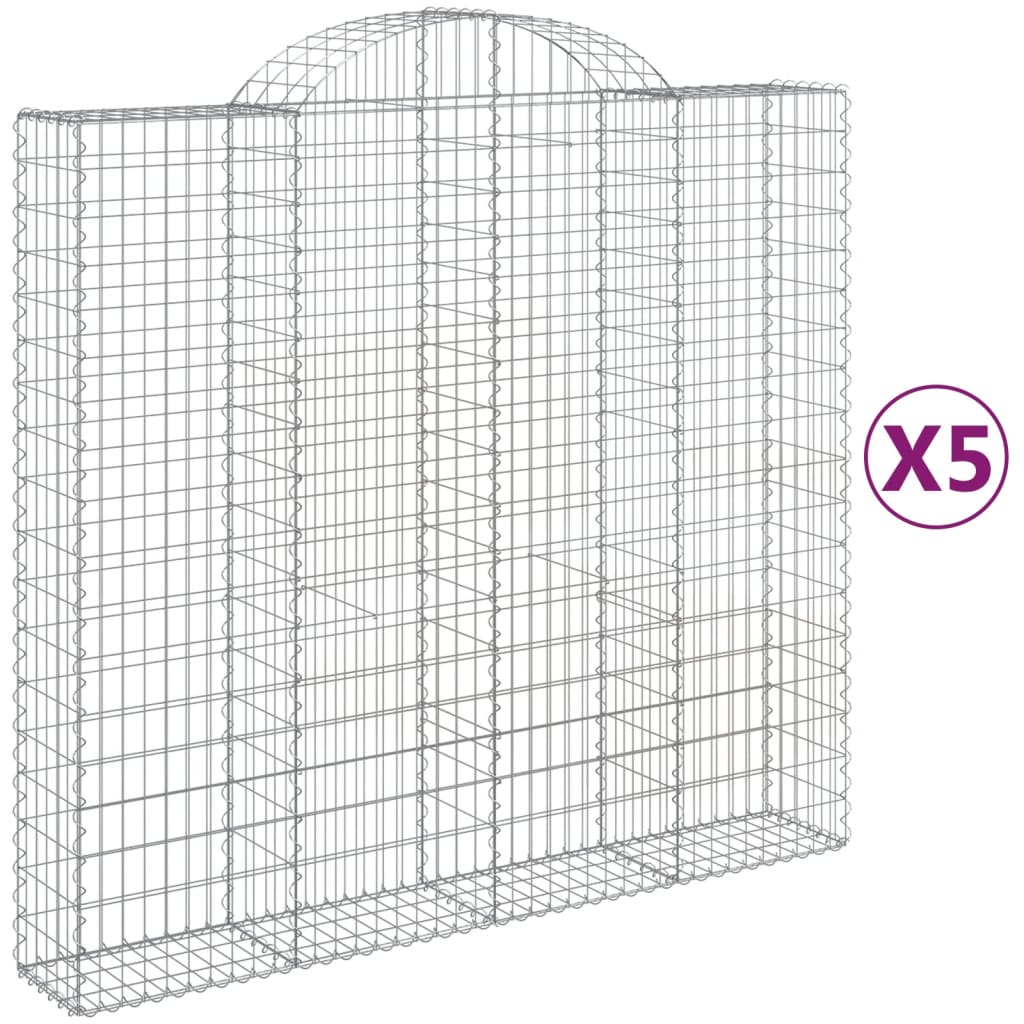VidaXL Gabions 5 pcs courbé 200x50x180 200 cm fer