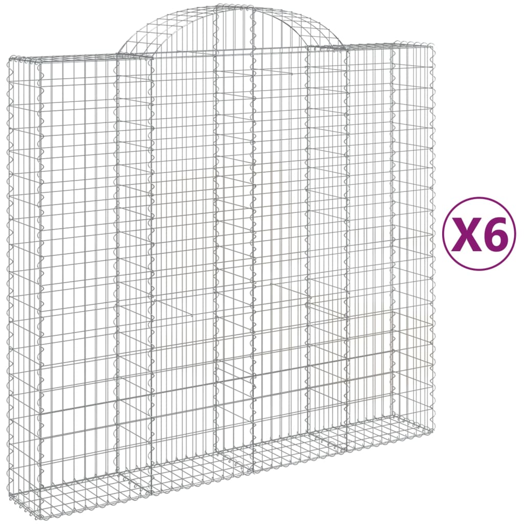 VidaXL Gabions 6 pcs courbé 200x50x180 200 cm fer