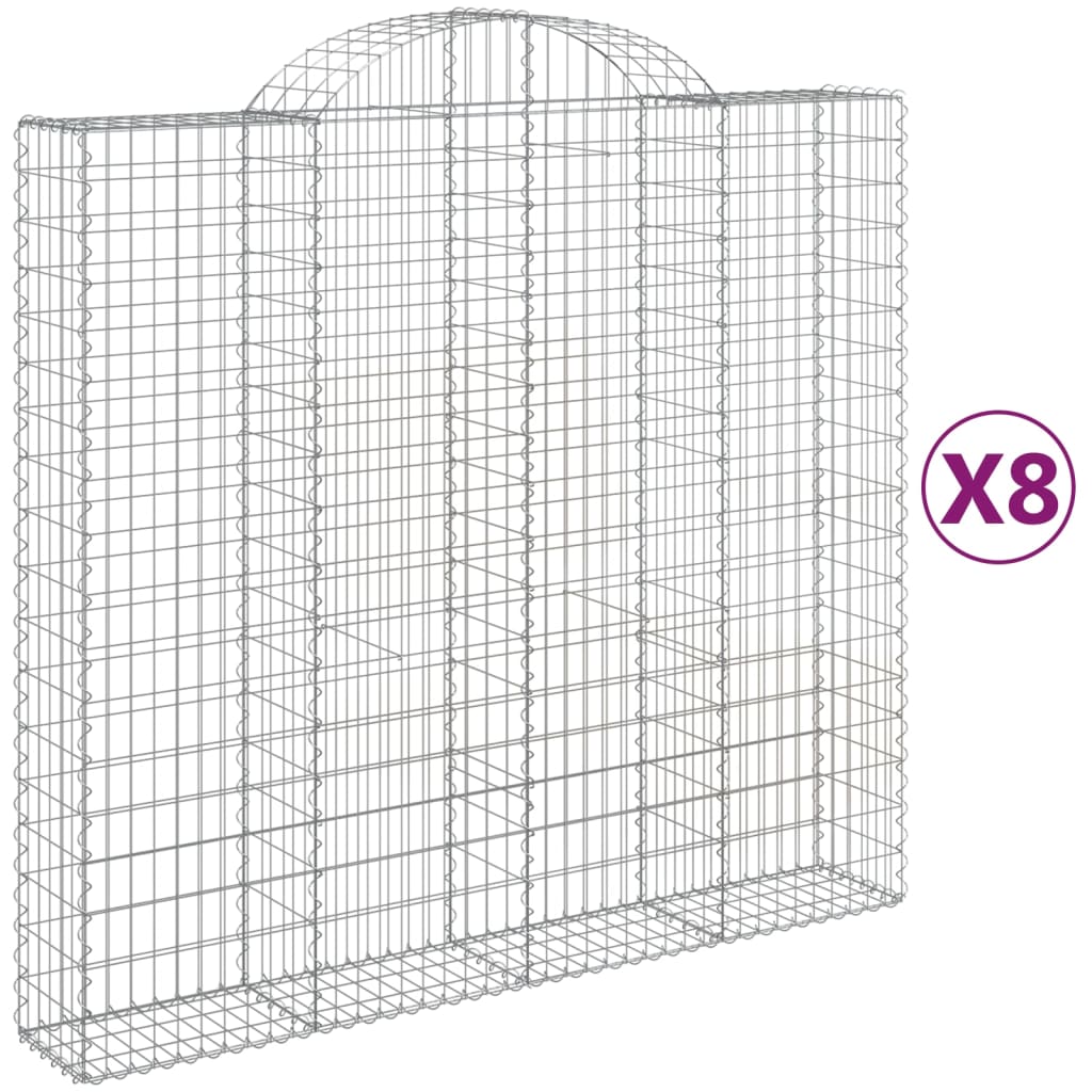 VidaXL Gabions 8 pcs courbé 200x50x180 200 cm fer