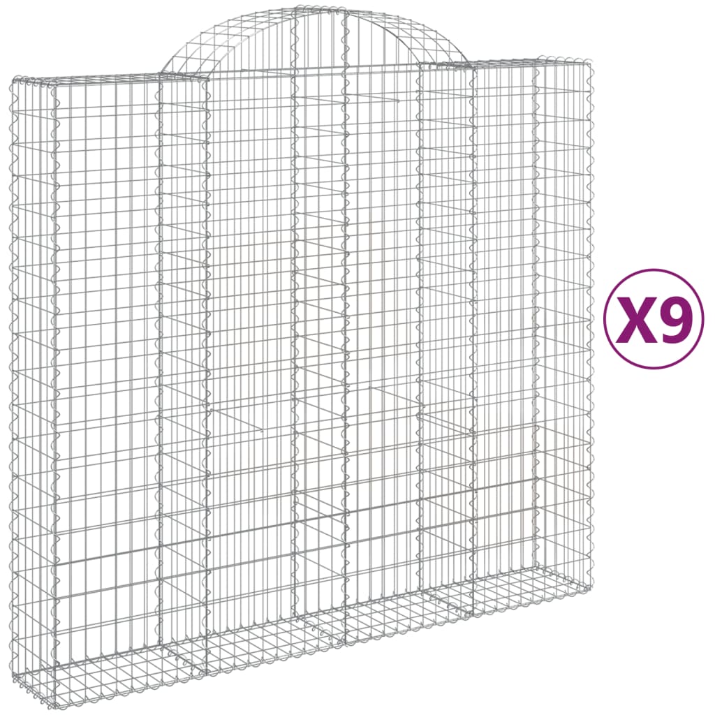 VidaXL Gabions 9 pcs courbé 200x50x180 200 cm fer