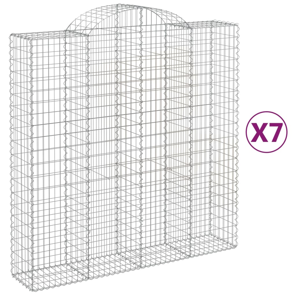 VidaXL Gabions 7 pcs courbé 200x50x200 220 cm fer