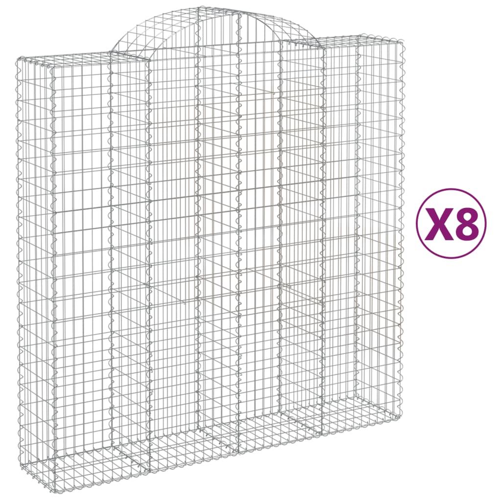 VidaXL Gabions 8 pcs courbé 200x50x200 220 cm fer