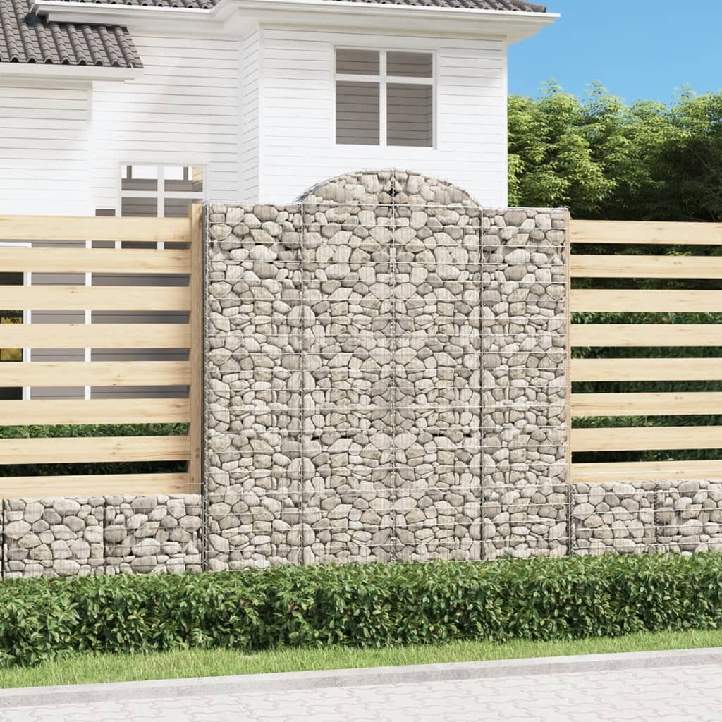 VidaXL Gabions 3 pcs courbé 200x50x220 240 cm fer