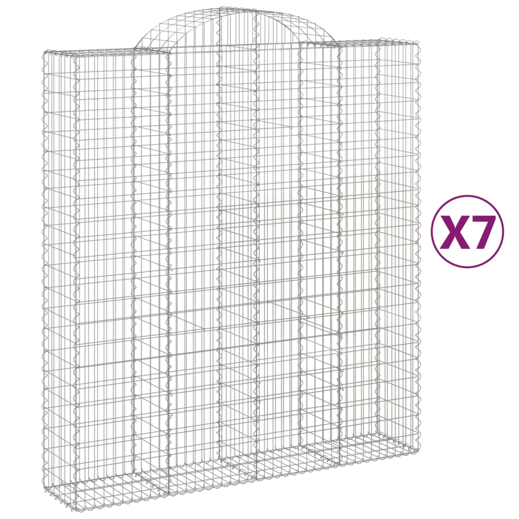 VidaXL Gabions 7 pcs courbé 200x50x220 240 cm fer