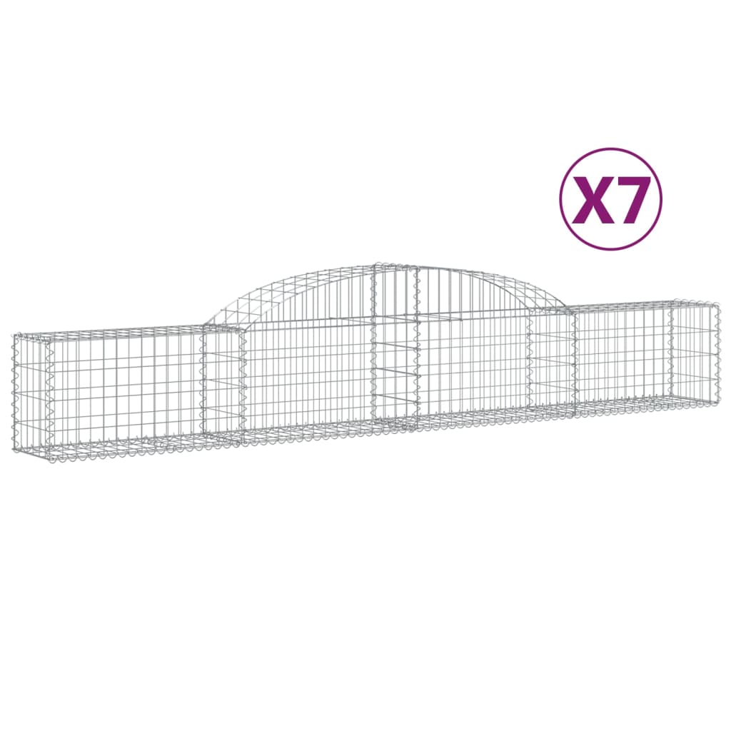 VidaXL Gabions 7 pcs courbé 300x30x40 60 cm fer galvanisé