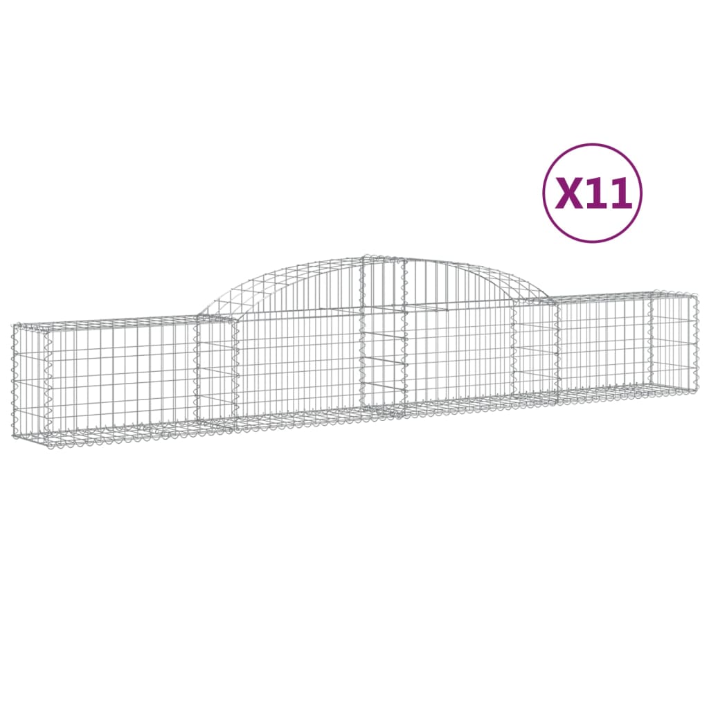 VidaXL Gabions 11 pcs courbé 300x30x40 60 cm fer galvanisé