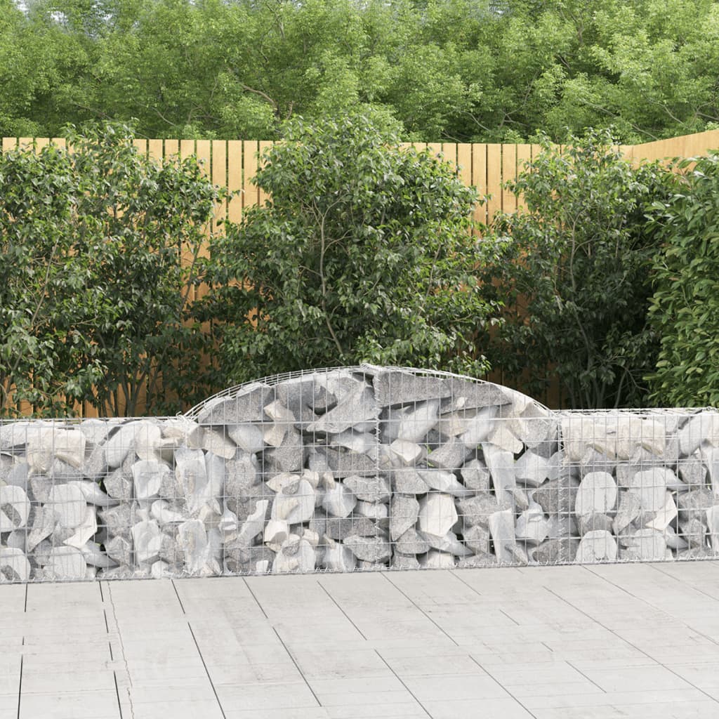 VidaXL Gabions 8 pcs courbé 300x30x60 80 cm fer galvanisé