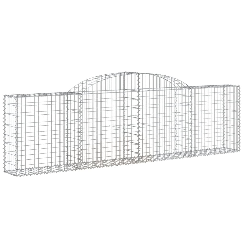 VidaXL Gabions 4 pcs courbé 300x30x80 100 cm fer galvanisé