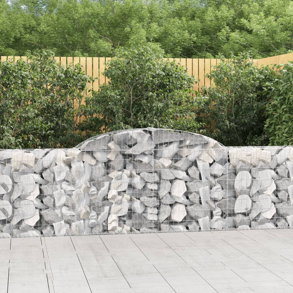 VidaXL Gabions 4 pcs courbé 300x30x80 100 cm fer galvanisé