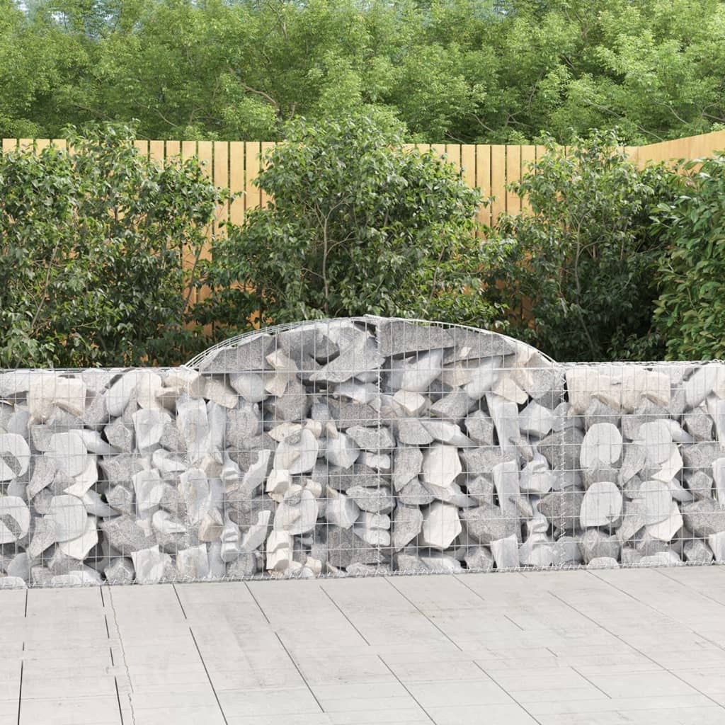 VidaXL Gabions 5 pcs courbé 300x30x80 100 cm fer galvanisé