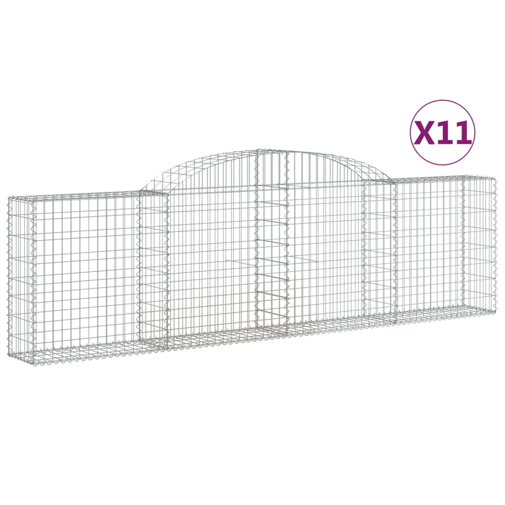 VidaXL Gabions 11 pcs courbé 300x30x80 100 cm fer