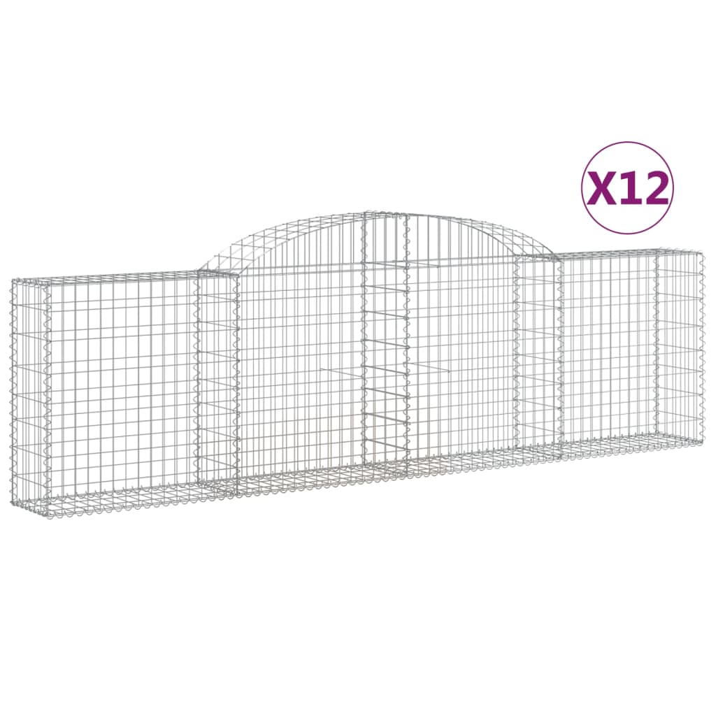 VidaXL Gabions 12 pcs courbé 300x30x80 100 cm fer
