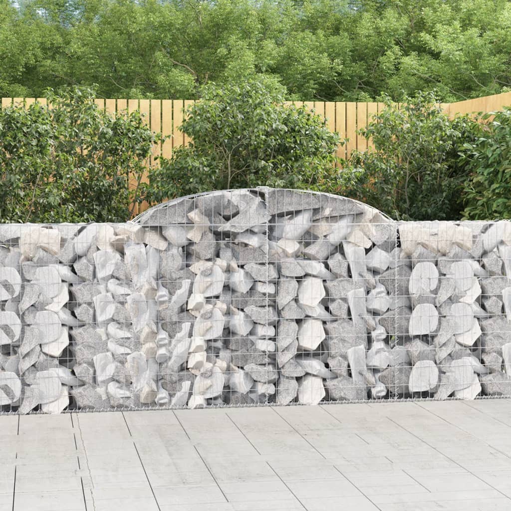 VidaXL Gabions 3 pcs courbé 300x30x100 120 cm fer