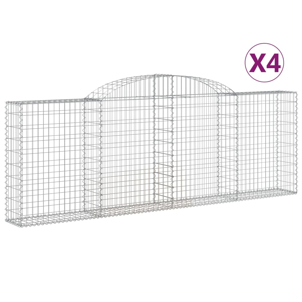 VidaXL Gabions 4 pcs courbé 300x30x100 120 cm fer