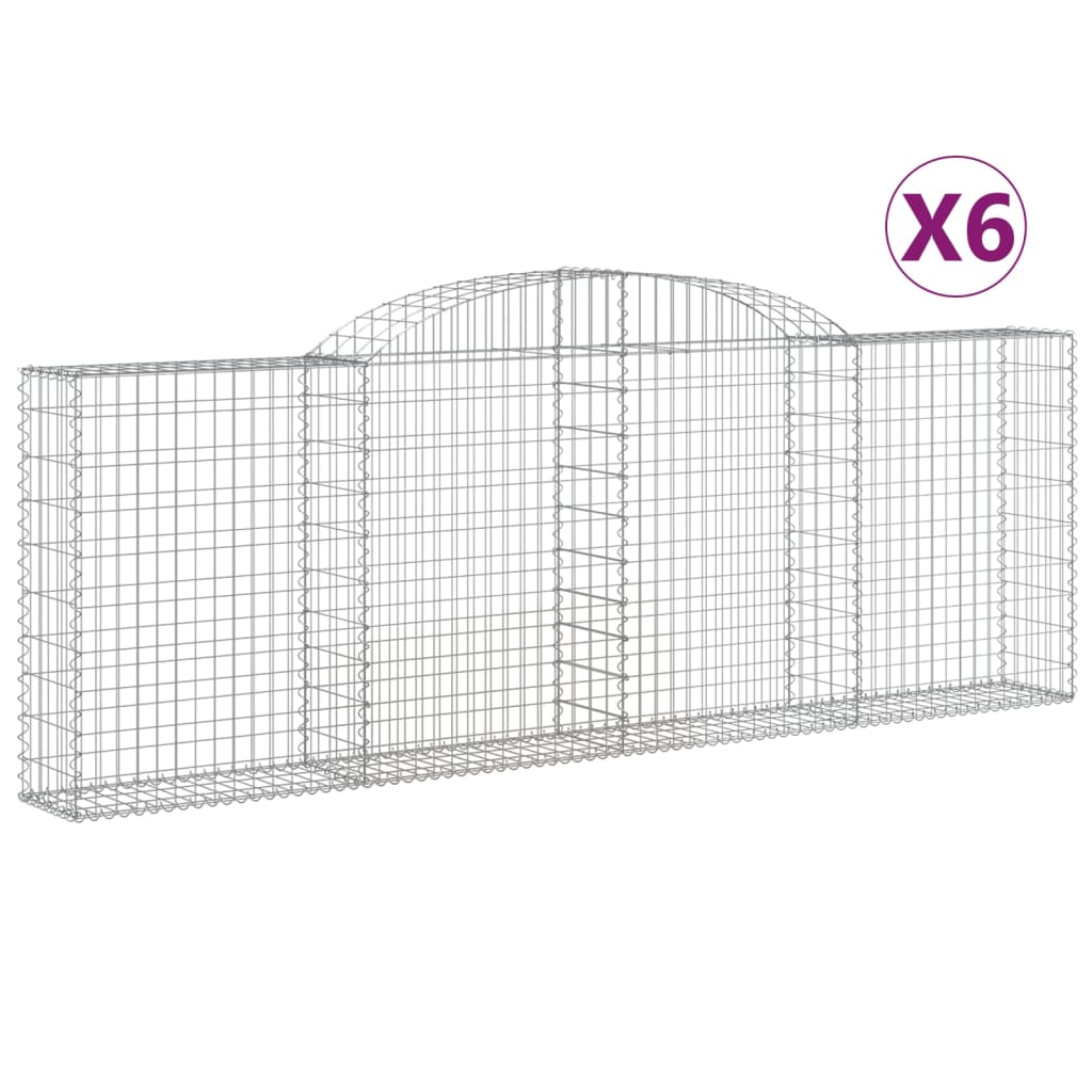 VidaXL Gabions 6 pcs courbé 300x30x100 120 cm fer