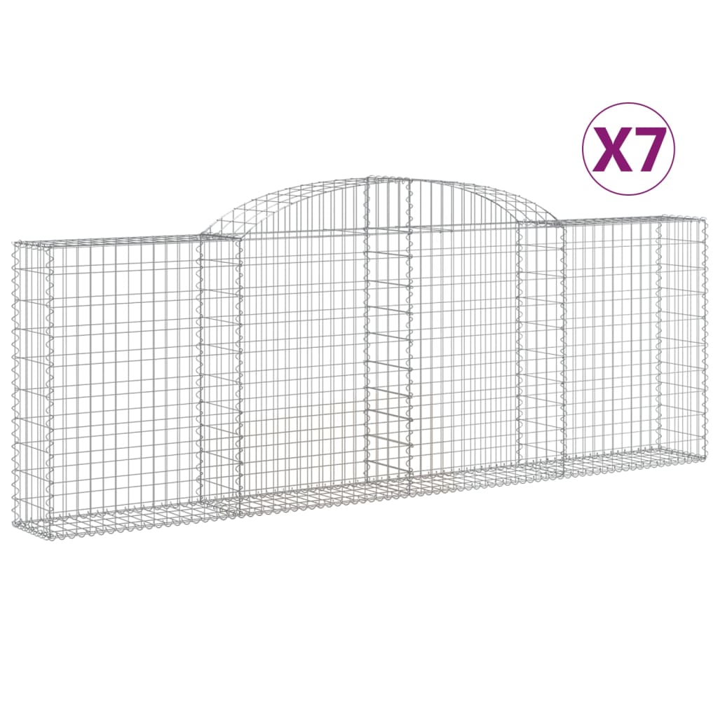 VidaXL Gabions 7 pcs courbé 300x30x100 120 cm fer