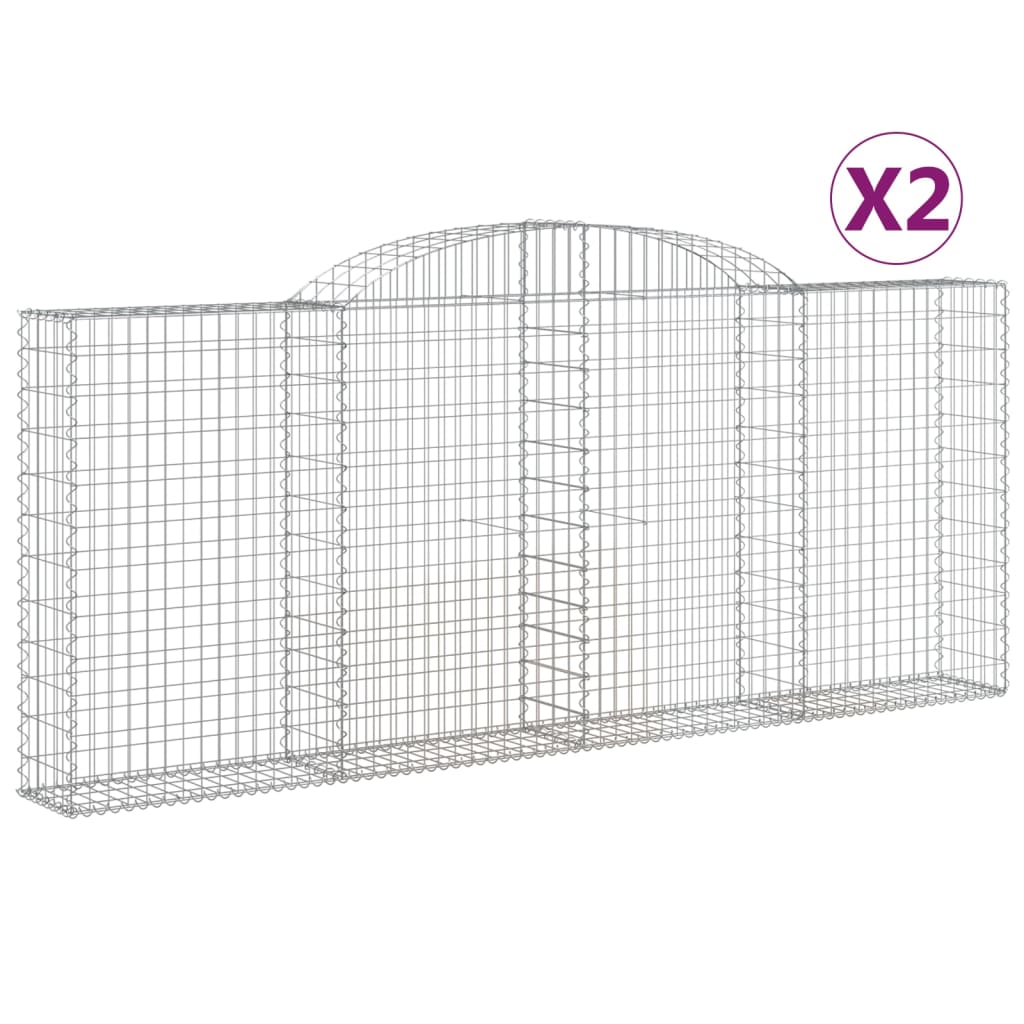 VidaXL Gabions 2 pcs courbé 300x30x120 140 cm fer