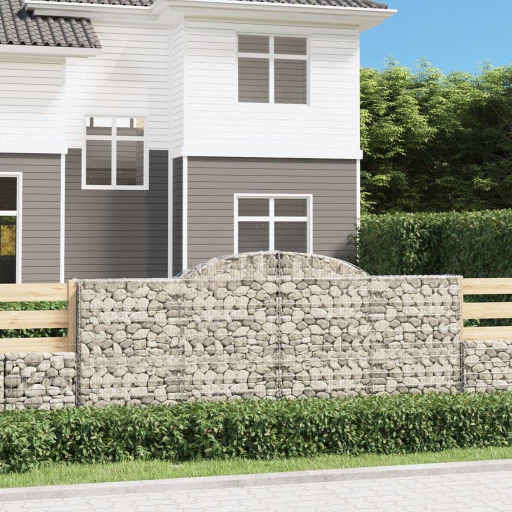 VidaXL Gabions 4 pcs courbé 300x30x120 140 cm fer