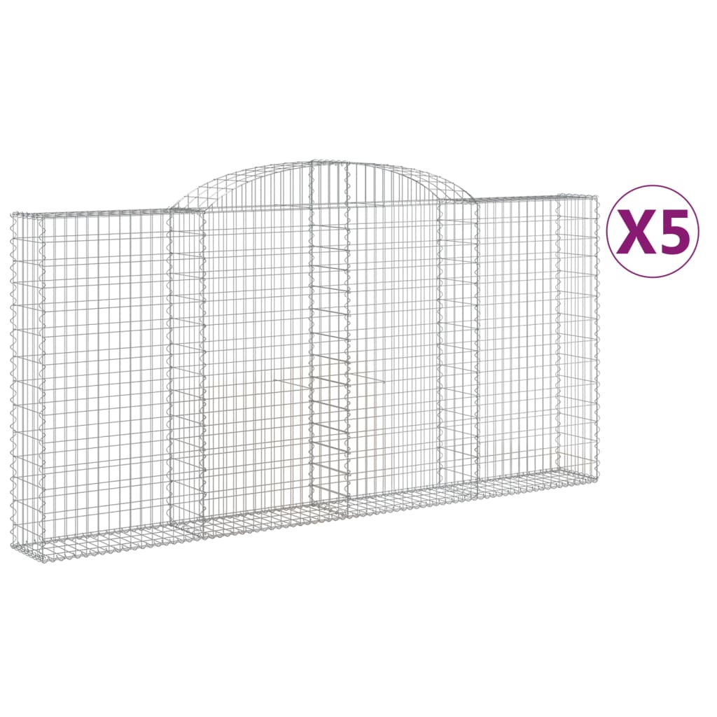 VidaXL Gabions 5 pcs courbé 300x30x140 160 cm fer