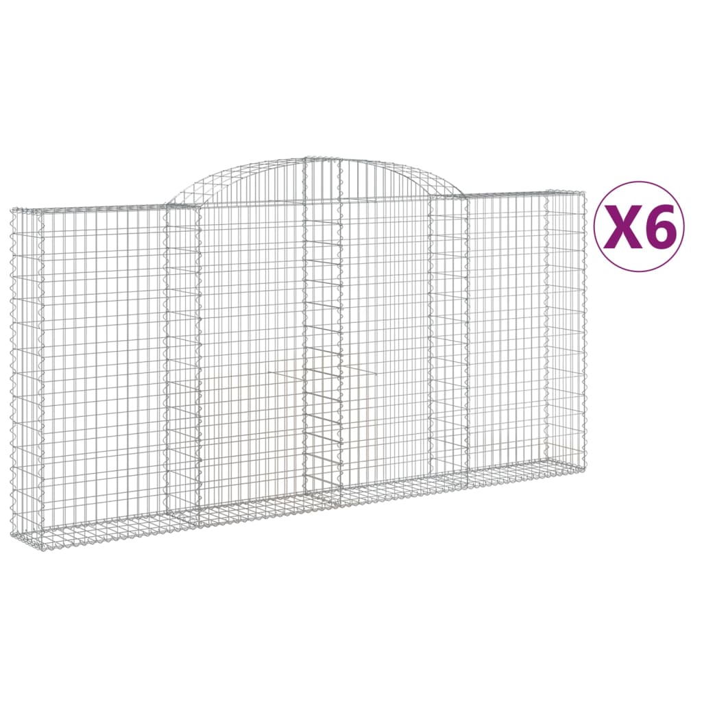 VidaXL Gabions 6 pcs courbé 300x30x140 160 cm fer
