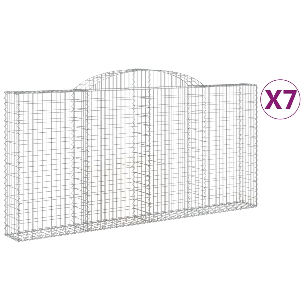 VidaXL Gabions 7 pcs courbé 300x30x140 160 cm fer