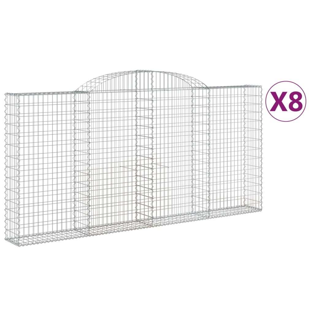 VidaXL Gabions 8 pcs courbé 300x30x140 160 cm fer