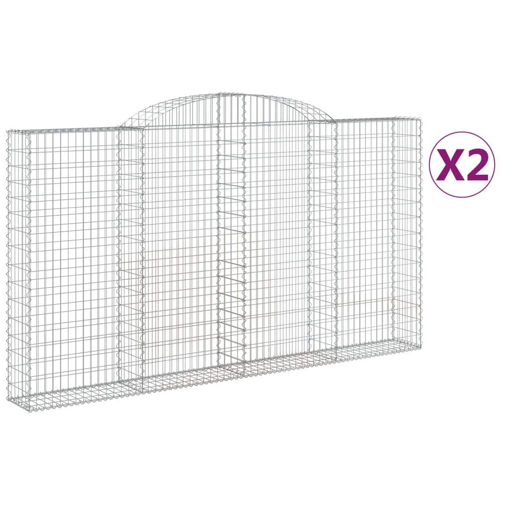 VidaXL Gabions 2 pcs courbé 300x30x160 180 cm fer