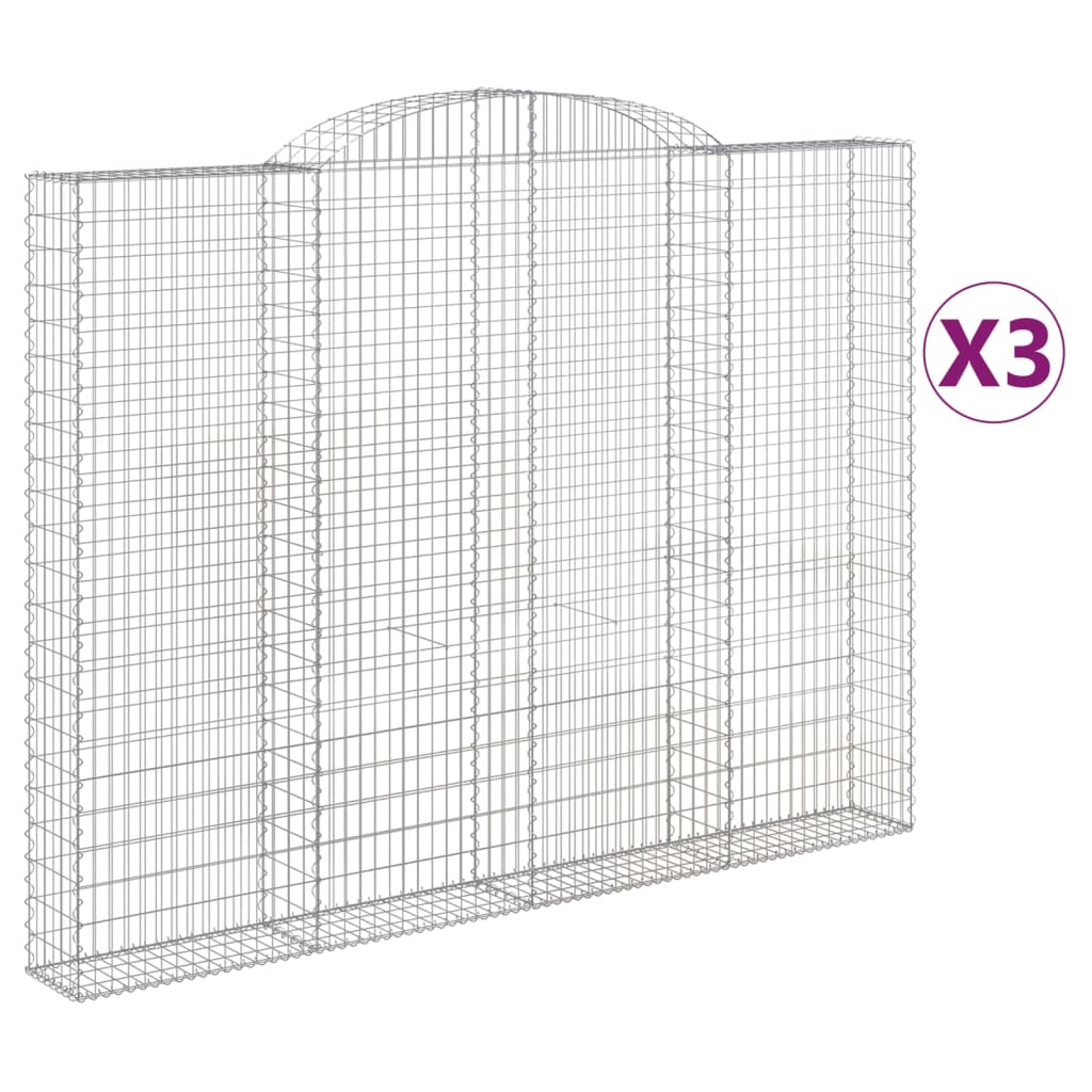 VidaXL Gabions 3 pcs courbé 300x30x220 240 cm fer