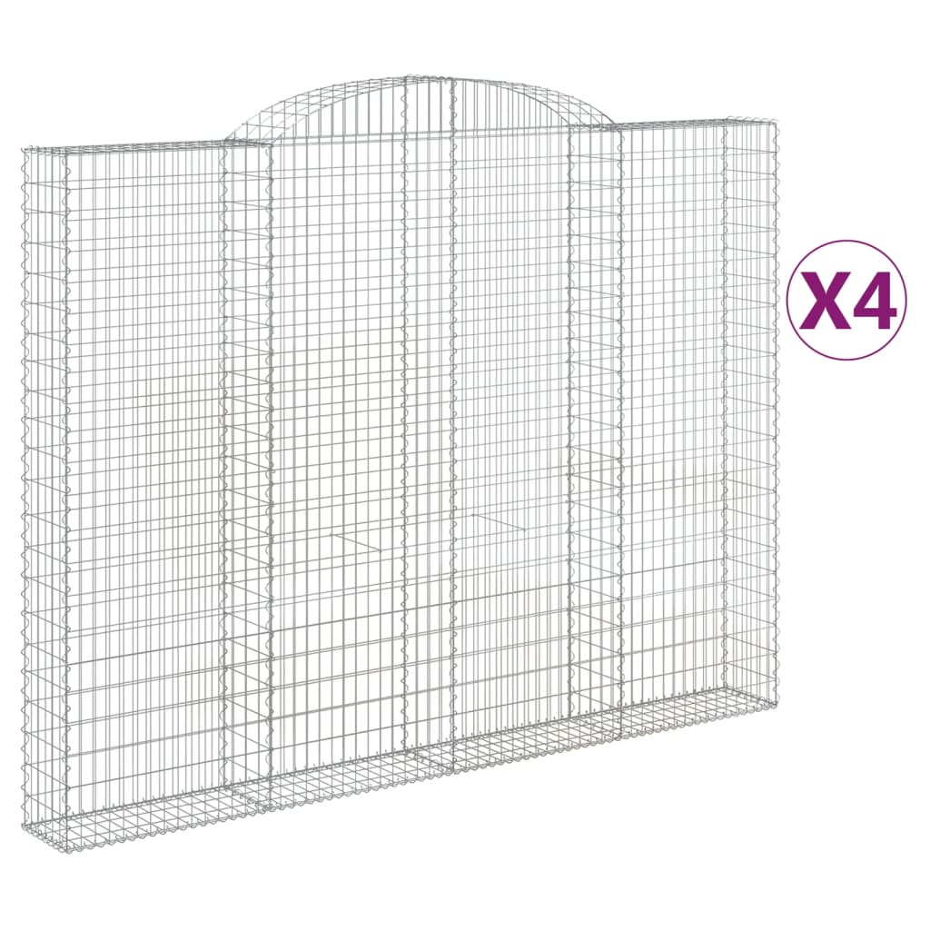 VidaXL Gabions 4 pcs courbé 300x30x220 240 cm fer